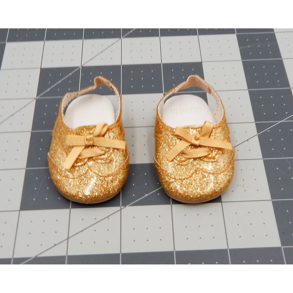 American Girl Doll Isabelle Gold Meet Lace Up Shoes Sparkle Sling Back 0564NJA